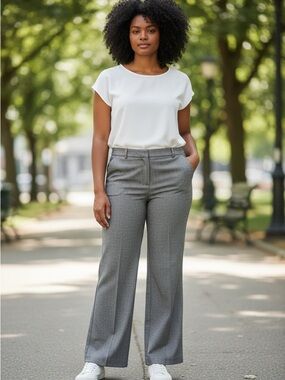 Worthington Gray Wide-Leg Dress Pants